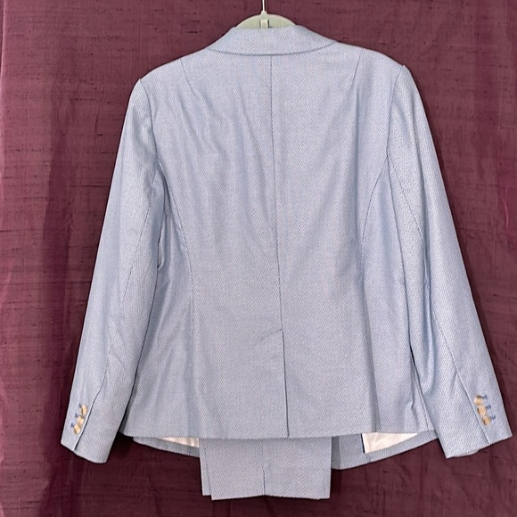 Talbots Blue and White Dobby Pattern Suit - Picture 5 of 12